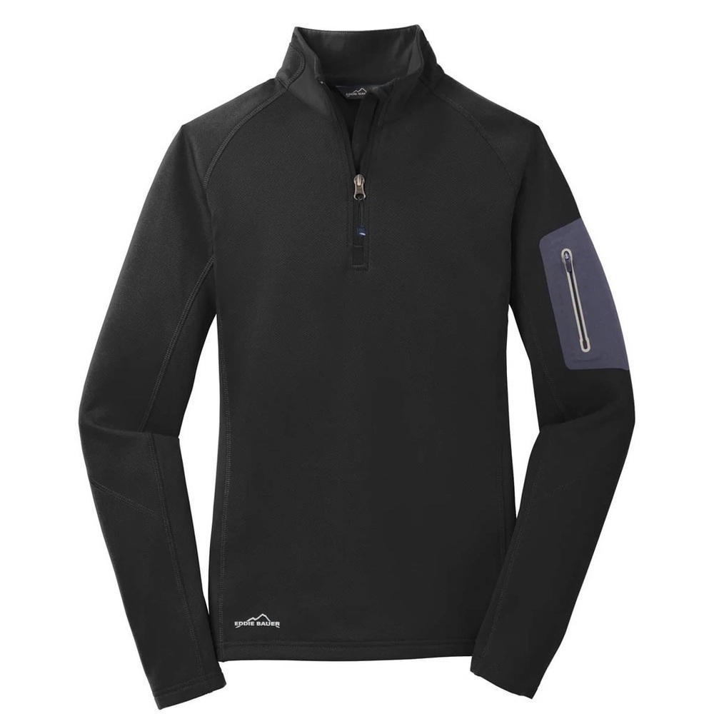Eddie Bauer Black Half Zip Performance Fleece Jacket Size Small